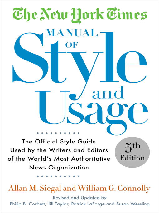 Title details for The New York Times Manual of Style and Usage by Allan M. Siegal - Wait list